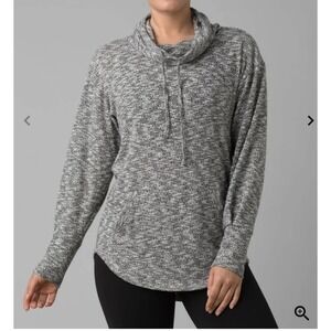Prana Heathered Gray Frieda Sweater w/Kangaroo Pocket